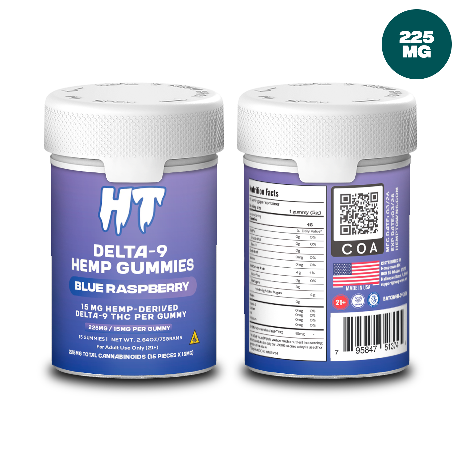 Delta-9 THC Gummies 225MG