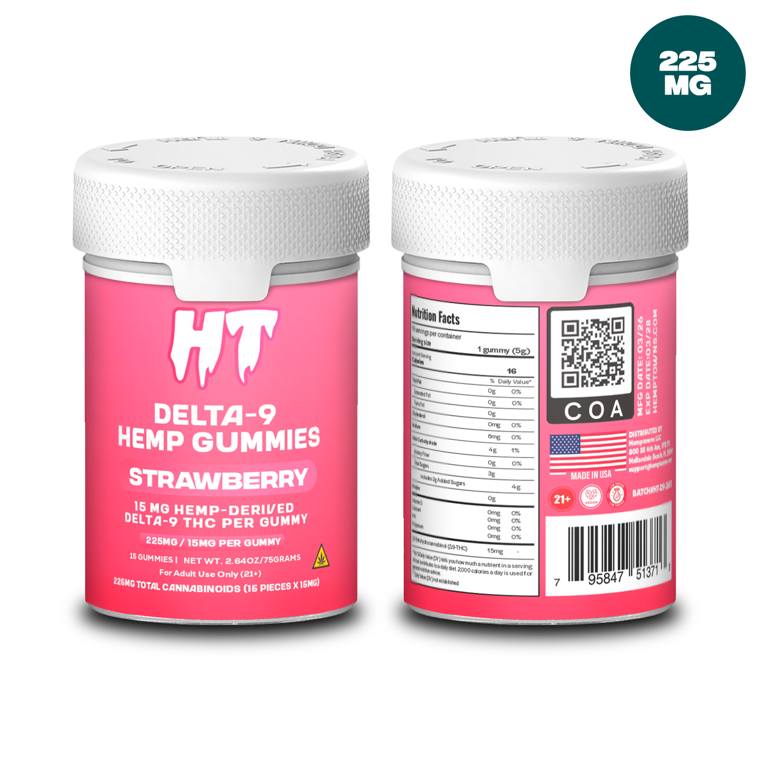 Delta-9 THC Gummies 225MG