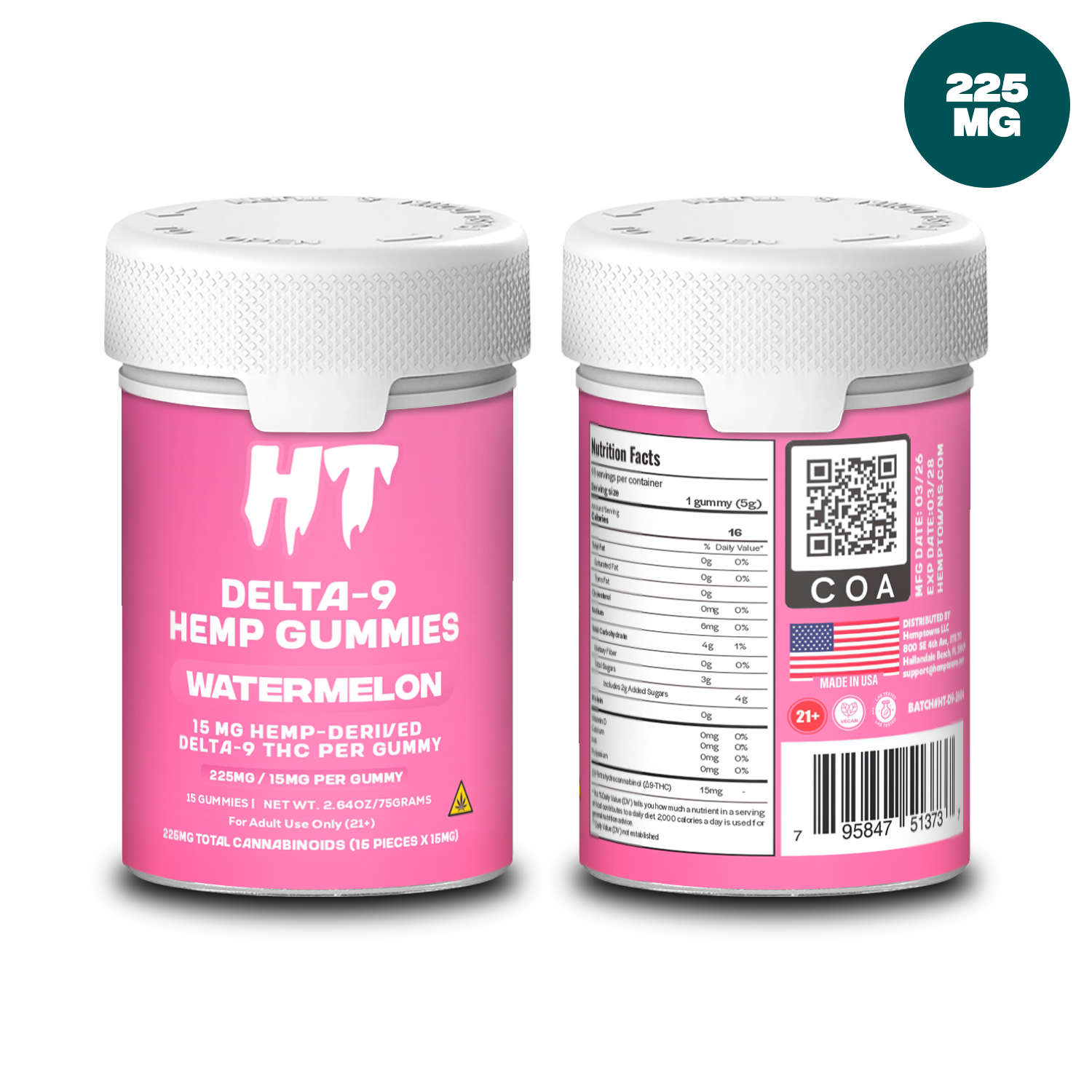 Delta-9 THC Gummies 225MG